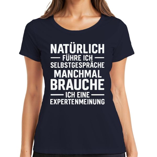 Certo Che Parlo Da Sola, Divertente Regalo Sarcastico Maglietta Da Donna, Navy, Xl-image