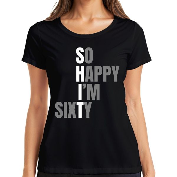 60° Compleanno Sixty So Happy I'm Sixty Divertente Idea Regalo Da Donna, Nero, Xxl-image
