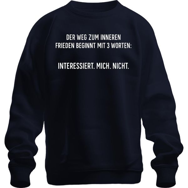 Non Mi Interessa Inner Peace Sarcastic Ironic Unisex Felpa Pullover, Navy, Xxl-image