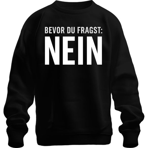 Prima Che Tu Chieda No Divertente Sarcastico Sfacciato Dicendo Regalo Unisex Felpa Pullover, Nero, L-image