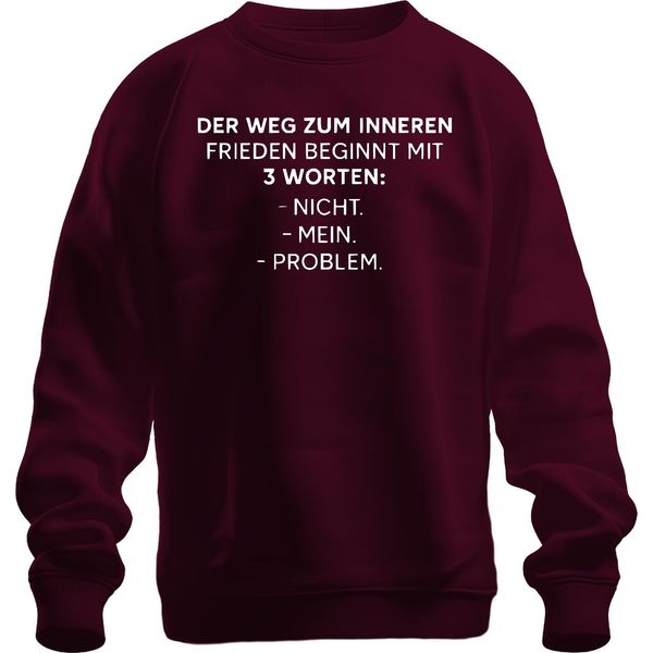 Inner Peace Not My Problem Sarcastic Funny Gift Unisex Felpa Pullover, Borgogna, L-image