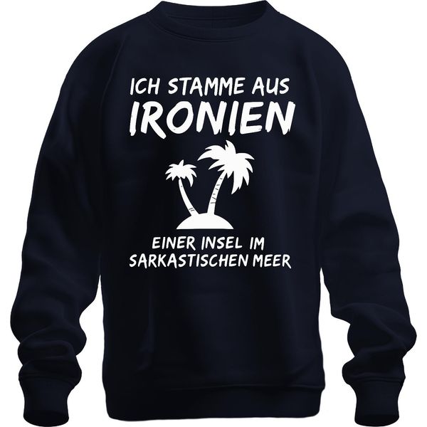I'm From Ironies Of An Island Sarcastic Humour Palms Unisex Felpa Pullover, Navy, M-image