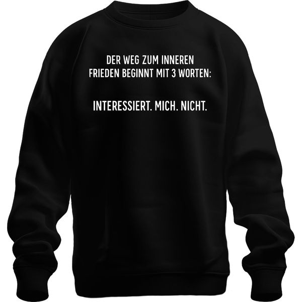 Non Mi Interessa Inner Peace Sarcastic Ironic Unisex Felpa Pullover, Nero, Xxl-image