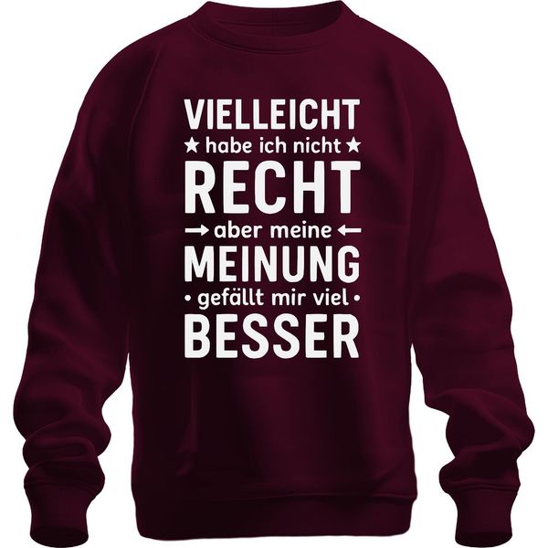 Forse Non è Giusto Ma La Mia Opinione è Migliore Divertente Umorismo Unisex Felpa Pullover, Borgogna, L-image