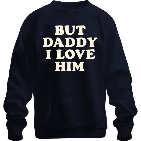 But Daddy I Love Him Papa I Love Him Love Gift Vintage Unisex Felpa Pullover, Navy, L-image