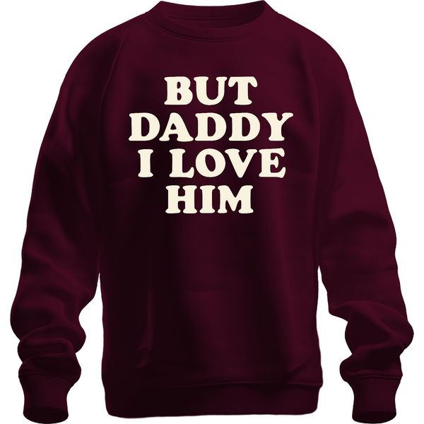 But Daddy I Love Him Papa I Love Him Love Gift Vintage Unisex Felpa Pullover, Borgogna, S-image
