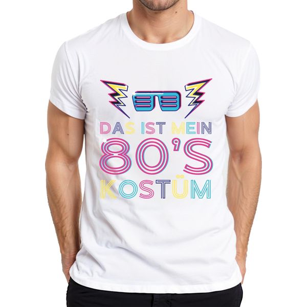 My 80'S Costume Maglietta Da Uomo Con Occhiali Da Festa Retrò Al Neon Degli Anni '80, Bianco, Xxl-image