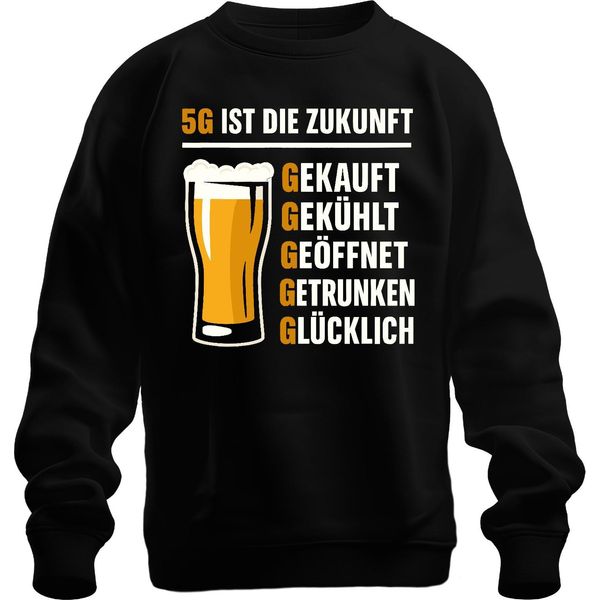 5G è Il Futuro Bought Chilled Drunk Beer Beer Glass Pub Unisex Felpa Pullover, Nero, 3XL-image