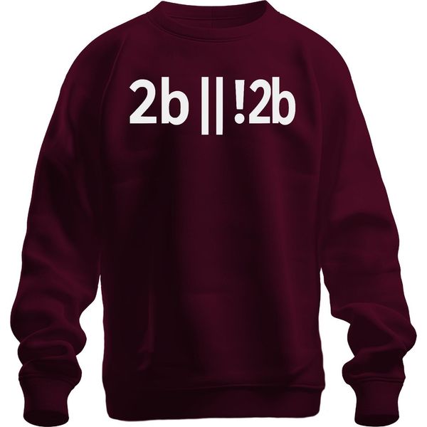 2B || !2B Programmierer Entwickler Shakespeare Nerd Geek Humor Unisex Felpa Pullover, Borgogna, 3XL-image