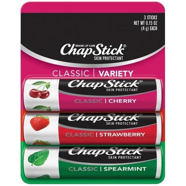 Chapstick | Balsamo Labbra Classico - 3 Pezzi - 12 Ml - Gusto Ciliegia - Gusto Fragola-image