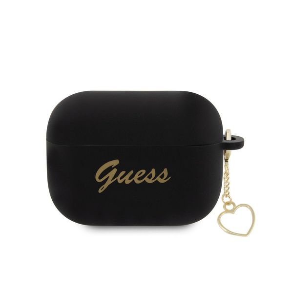 Guess Guap2Lschsk Airpods Pro 2 (2022/2023) Cover Czarny/Nero Silicone Charm Heart Collection-image