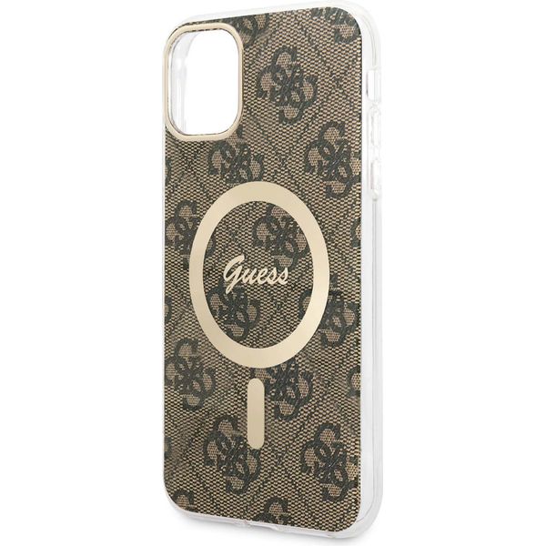 Guess Guhmn61H4Stw Custodia Rigida 4G Magsafe Per Iphone 11 6.1BrąZowy/Brown-image