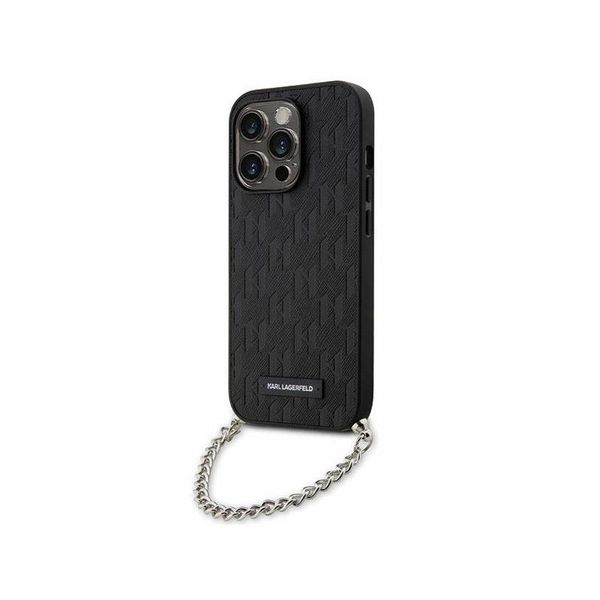 Karl Lagerfeld Klhcp14Lsacklhpk Custodia Rigida Per Iphone 14 Pro 6.1 Czarny/Nero Catena Monogram Saffiano-image