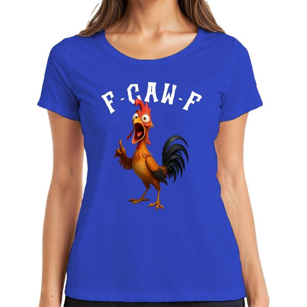 F-GAW-F Divertente Pollo Cartone Animato Gallo Fattoria Regalo Meme Dire Signore T-Shirt, Blu, Xxl-image