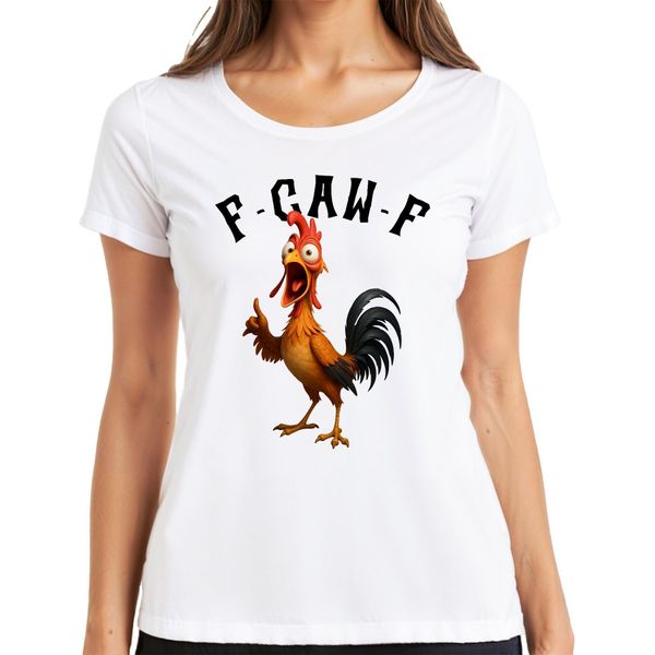 F-GAW-F Divertente Pollo Cartone Animato Gallo Fattoria Regalo Meme Dire Signore T-Shirt, Bianco, 3XL-image