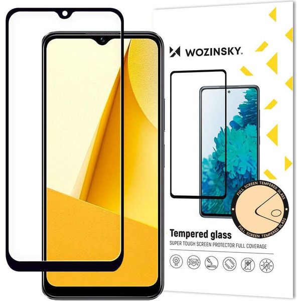 Wozinsky Pieno Colla Vetro Temperato Vivo Y16 / Y02S Schermo Completo Con Telaio Nero (Case Friendly)-image