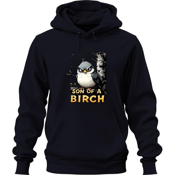 Son Of A Birch Lustiger Vogel Grimmig Birke Cartoon Gift Wald Unisex Hoodie Kapuzenpullover, Navy, 3XL-image