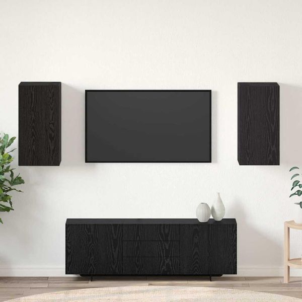 Maison Exclusive - Mobile Tv Da Parete 2 Pezzi Effetto Rovere Nero 30,5 X 30 X 60 Cm-image