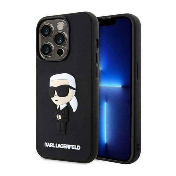 Karl Lagerfeld Klhcp14L3Drkink Custodia Rigida In Gomma Ikonik 3D Per Iphone 14Pro 6.1 Czarny/Nero-image