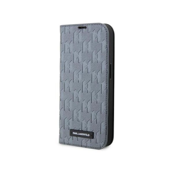 Karl Lagerfeld Klbkp14Lsaklhpg Iphone 14 Pro 6.1 Bookcase Srebrny/Silver Saffiano Monogram-image