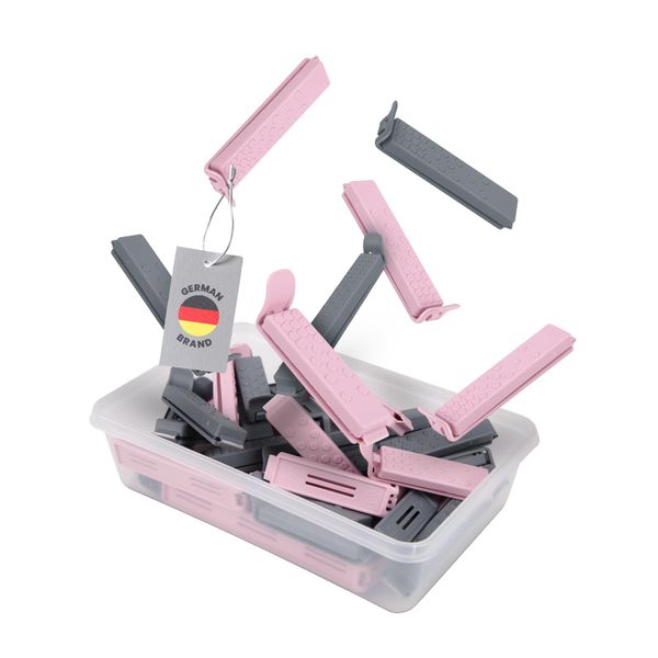 Set Di 30 Clip Sigillanti Prohome - 3 Diverse Dimensioni Dimensioni Delle Clip Di Chiusura Incl. Barattolo Di Stoccaggio Da 0,8 Litri, Clip In Plastica Per Un Uso Versatile-image