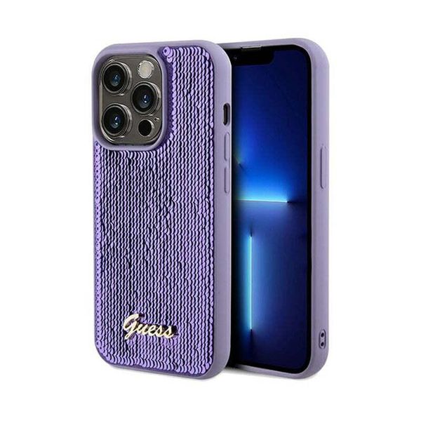 Guess Guhcp14Xpsfdgsu Iphone 14 Pro Max 6.7 Fioletowy/Purple Hardcase Sequin Script Metal-image
