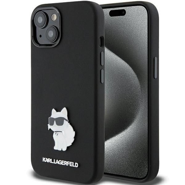 Karl Lagerfeld Klhcp15Msmhcnpk Iphone 15 Plus / 14 Plus 6.7 Czarny / Nero Silicone Choupette Metallo Pin-image