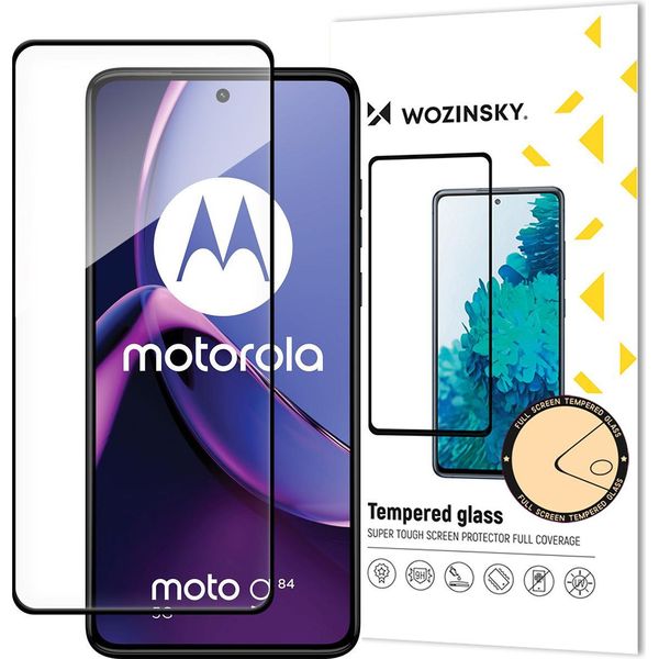 Wozinsky Vetro Temperato Pieno Colla Per Motorola Moto G84 Schermo Completo Con Cornice - Nero-image