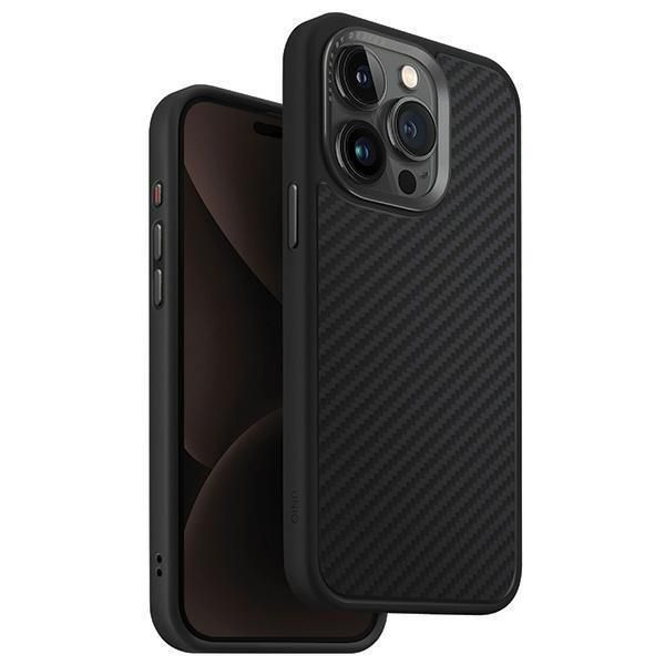 Uniq Etui Keva Iphone 15 Pro Max 6.7Magclick Ricarica Czarny/Nero Carbone-image