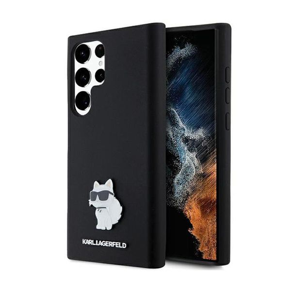 Karl Lagerfeld Klhcs24Lsmhcnpk S24 Ultra S928 Czarny/Black Hardcase Silicone Choupette Metal Pin-image