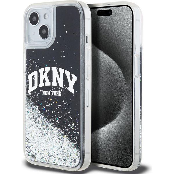 Dkny Dkhcp15Slbnaek Custodia Rigida Per Iphone 15 / 14 / 136,1 Czarny/Nero Liquid Glitter Big Logo-image