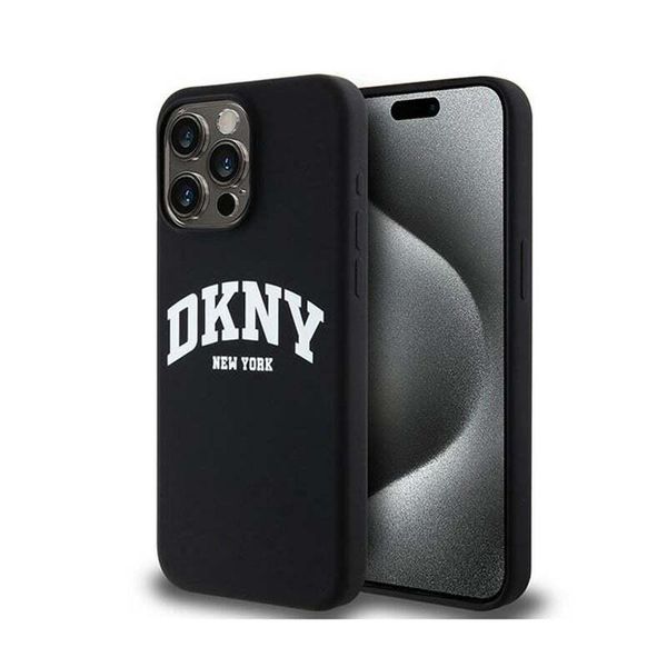 Dkny Dkhmp13Xsnyach Iphone 13 Pro Max6.7 Czarny/Nero Custodia Rigida In Silicone Liquido Bianco Stampato Logo Magsafe-image