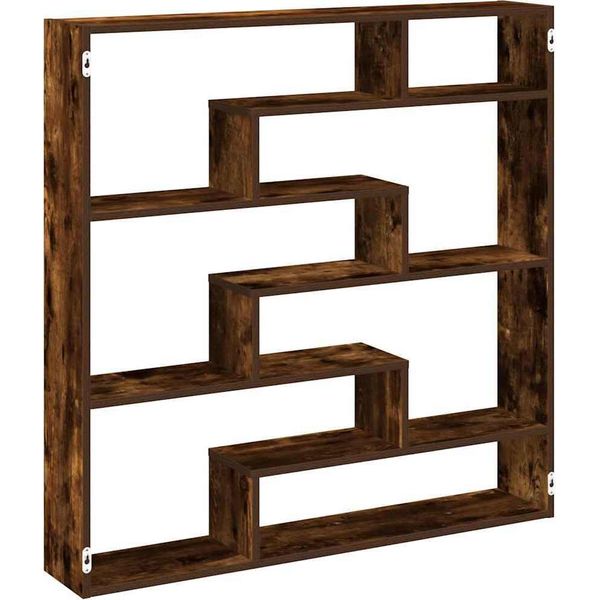 Syfax™ Mensola A Cubo Da Parete 7 Scomparti In Truciolato Rovere Fumo-image