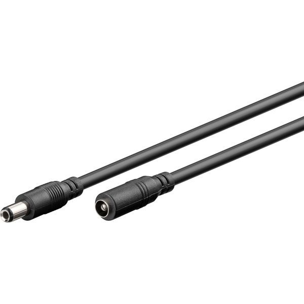 Goobay 76673 Cavo Di Prolunga Cc, 5 M, Nero, 5 M - Con Connettore A Barile 5,5 X 2,5 Mm-image