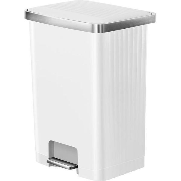 Eko - Pattumiera A Pedale Hana 2 70 Litri - Plastica - Bianco-image