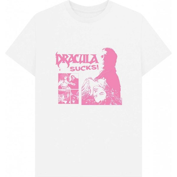 Horror Line - Maglietta "Dracula Sucks"" Per Uomo/Donna Unisex PN1402 (L) (Bianco)"-image