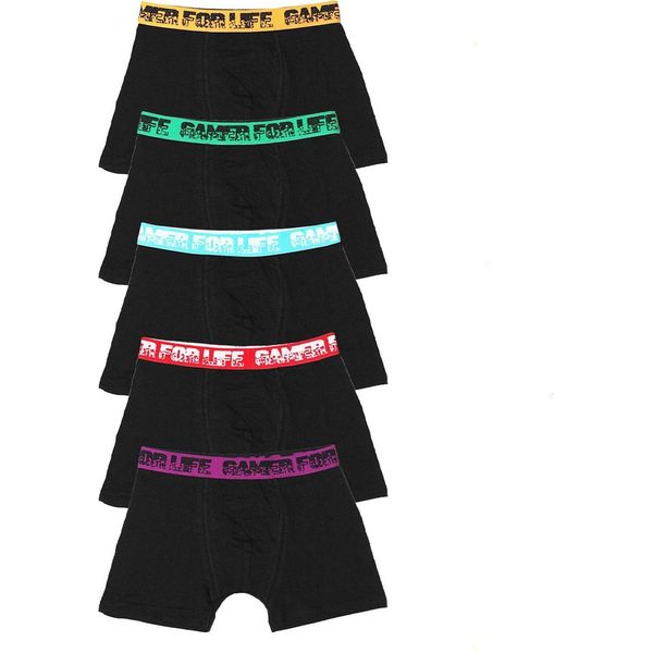 Floso - Boxer Da Ragazzo "Gamer For Life"", Misto Cotone TC462 (146-152) (Giallo Neon/Verde/Rosso/Blu/Viola)"-image