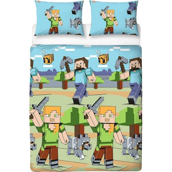 Minecraft - Biancheria Da Letto Reversibile "Adventures"" TC180 (Letto Matrimoniale) (Colorato)"-image