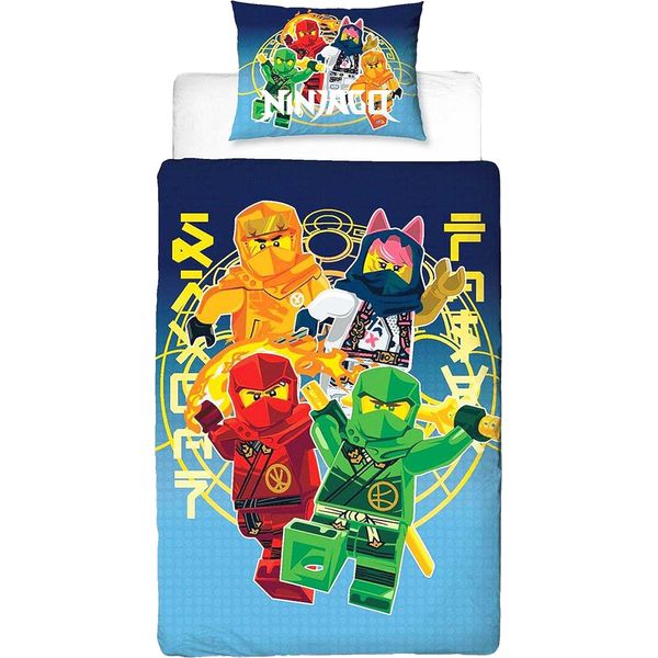 Lego Ninjago - Biancheria Da Letto Della Squadra, Reversibile TC170 (Letto Singolo) (Colorato)-image