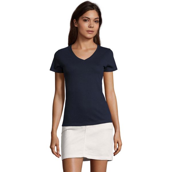 Sols - T-Shirt "Imperial"" Con Scollo A V Da Donna LT1769 (S) (Blu Scuro)"-image