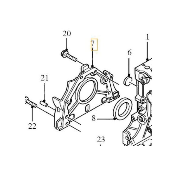 Volvo S40 V50 C30 C70 S80 V70 Corpo Guarnizione Albero Motore 2.0D Oe-image