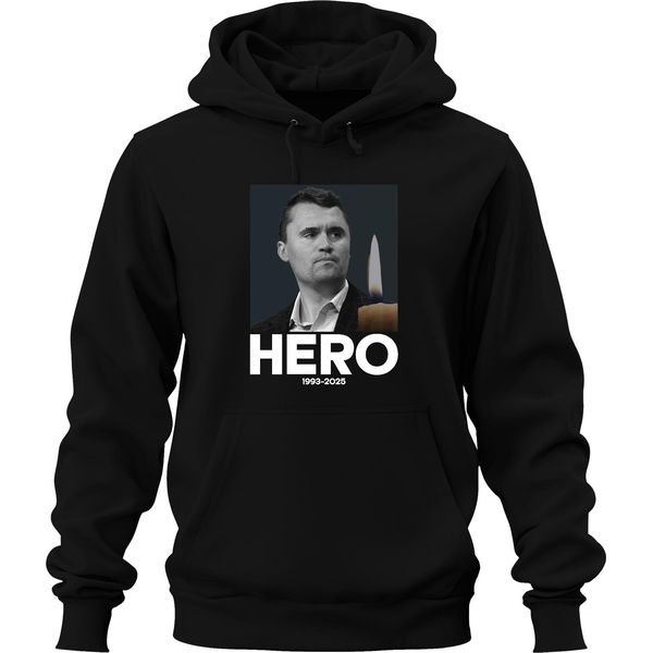 Charlie Kirk Eroe Riposa In Pace Consigliere Repubblicano Presidente Felpa Con Cappuccio Unisex, Nero, L-image