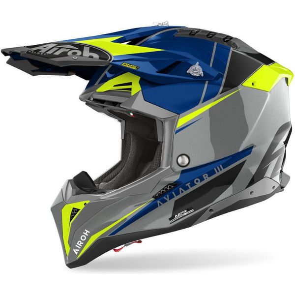 Casco Motocross Airoh Aviator 3 Push, Blu, Xs (53/54)-image
