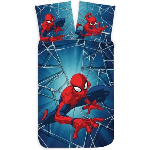 Marvel Spiderman, Biancheria Da Letto Per Bambini, Biancheria Da Letto Per Bambini, Spiderman In Action, Piumino 100 X 135 + Cuscino 40 X 60 Cm 100% Cotone-image