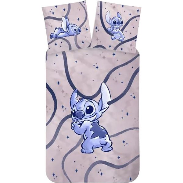 Disney Lilo E Stitch, Biancheria Da Letto Per Bambini, Biancheria Da Letto Per Bambini, Piumone 100 X 135 + Cuscino 40 X 60 Cm 100% Cotone-image