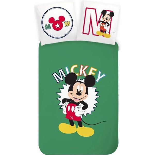 Disney Mickey Mouse, Biancheria Da Letto Per Bambini, Biancheria Da Letto Per Bambini, Mickey, Piumino 100 X 135 + Cuscino 40 X 60 Cm 100% Cotone-image