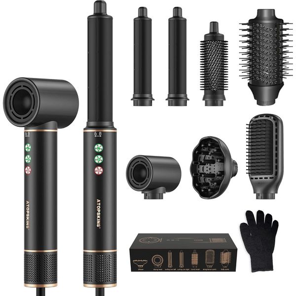Set Di Styler Per Capelli, Phon Ad Alta Velocità Da 110000 Giri/Minuto Con Diffusore, Spazzola Ad Aria Calda, Ferro Arricciacapelli, Piastra, Per Acconciare, Volumizzare, Arricciare E Raddrizzare-image