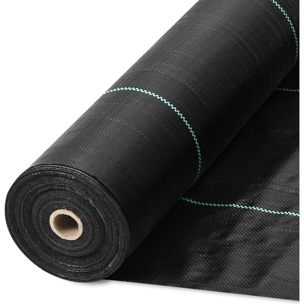 Velo Per Erbacce Succebuy, 6 X 300 Piedi, Resistente. Tessuto In Pp Per Il Giardino. Combatte Le Erbacce. Ideale Per La Cura Del Paesaggio, I Vialetti, La Copertura Del Terreno. Tessuto Geotessile Nero. Blocca Efficacemente Le Erbacce.-image