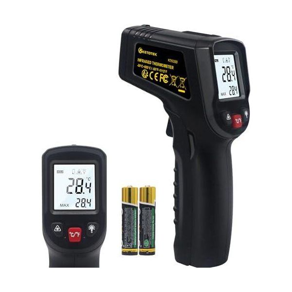 Termometro A Infrarossi, Misuratore Di Temperatura Pirometro Ir Termometro Laser Digitale Senza Contatto Da 50°C A 600°C Misuratore Di Temperatura Con Lcd Regolabile-image