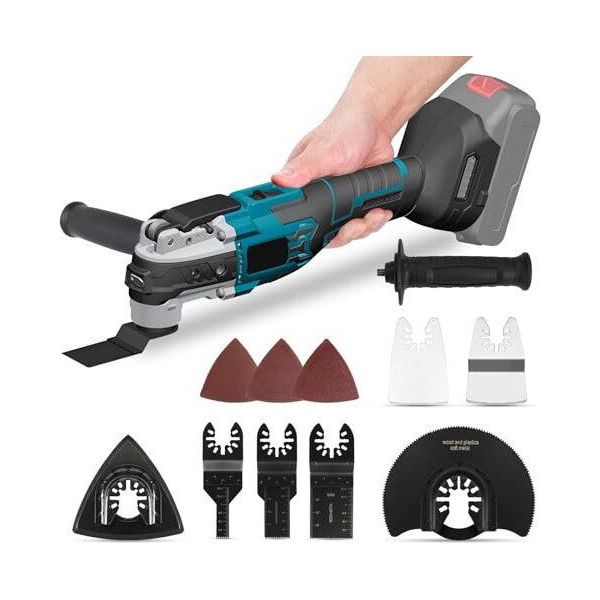 Batteria Utensile Multifunzione Batteria Makita 18 V, Multiutensile, Utensile Oscillante Senza Spazzole, 6 Velocità 5000-20000 Giri/Min, Angolo Di Oscillazione 3 °,-image